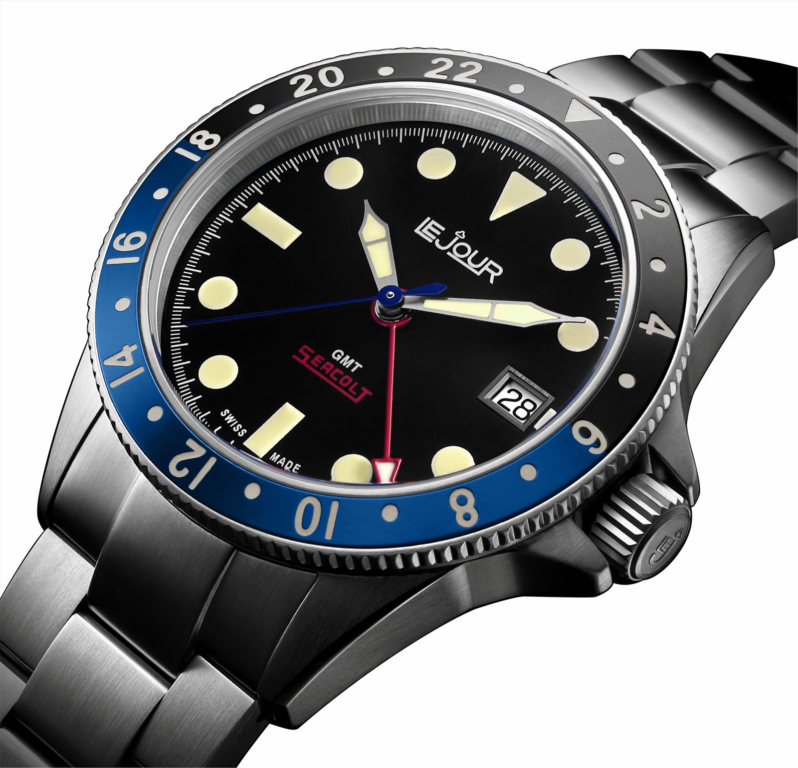Black Dial Le Jour Seacolt GMT Automatic Watch 