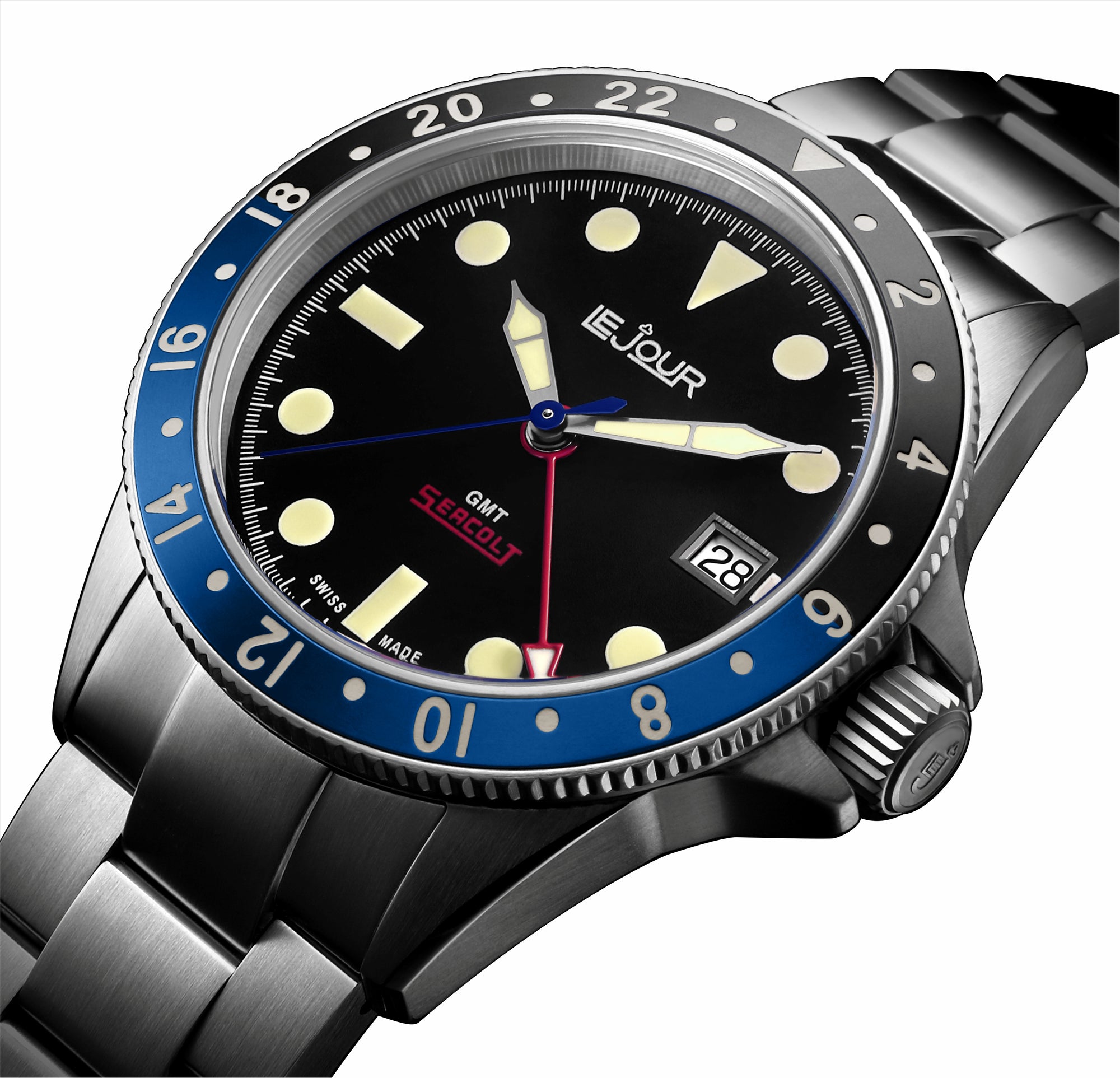 Black Dial Le Jour Seacolt GMT Automatic Watch 